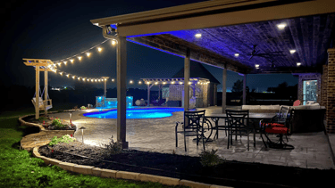 Outdoor Living Space at Night