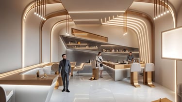 a luxury cafe bar in Toronto great material