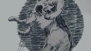 Demon Girl Fantasy Ink Hatching Character Commission