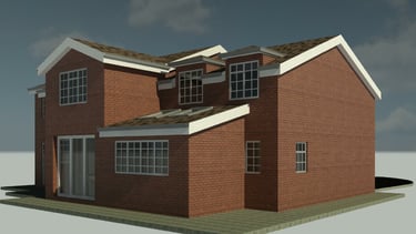 3D digital image of a kitchen extension for a fully detached property