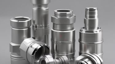 Close-up of durable industrial accessories arranged neatly on a workshop bench