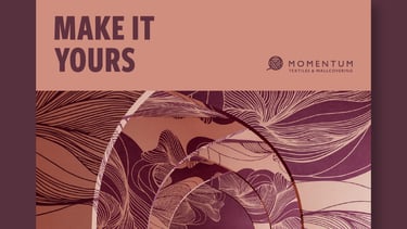 Modern interior with purple floral pattern Momentum Digital Creations Wallcovering and arched entryways.