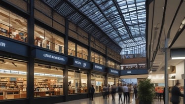 A confident businesswoman reviewing paperwork in a modern office.