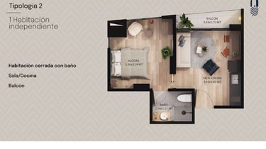 Pinares garden Pereira tipología 2 habitacion independiente