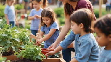 Children exploring nature with hands-on science activities outdoors.