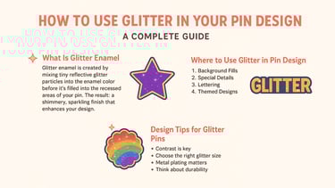 Design Tips for glitter pins