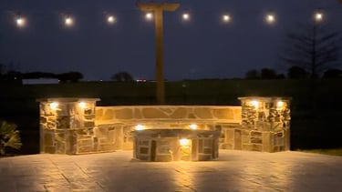 Outdoor Living Space with Lights