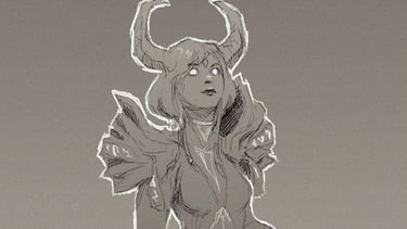 World of warcraft draenei fantasy character sketch commission