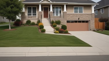 Smooth, clean concrete sidewalk leading to a charming neighborhood park.
