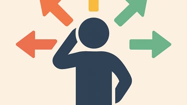 A person is obviously confused and thinking about multiple options