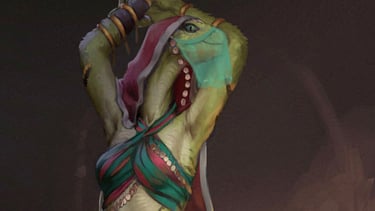 Scalie Anthro Nagaji Character Fantasy Commission for Pathfinder TTRPG