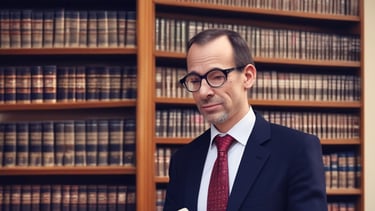 a man in a suit and tie is reading a book