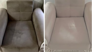 Avant après nettoyage fauteuil textile Toulouse – détachage professionnel