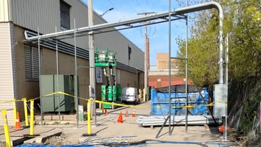 Pipe and wire installation for a 1200 amp sub feed