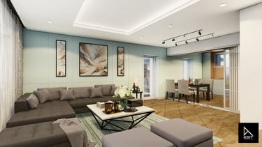  Design interior living si bucatarie open space