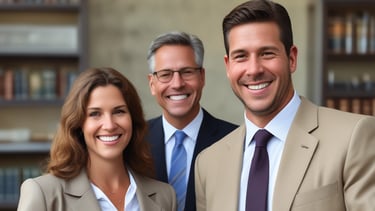Smiling candidates and recruiters engaged in conversation during a property insurance hiring session