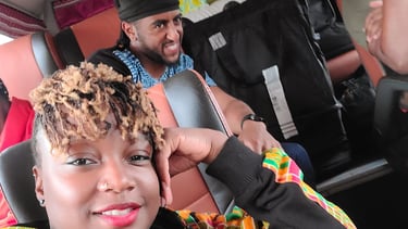 A Group of Tourists Visiting in the Bus in Benin