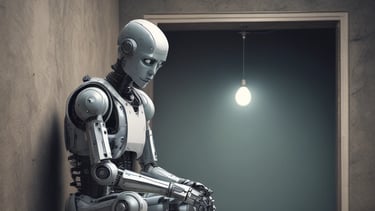 a robot that is sitting on a chair