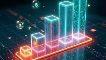 Illustration representing smart growth tools, blockchain investment strategies, and digital asset ma