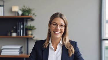 A confident real estate professional shaking hands with a recruiter in a clean, classic setting