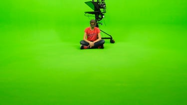 green screen, camera, autocue, infinity cove
