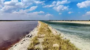 India's largest lake, Sambhar salt lake, Rajasthan.