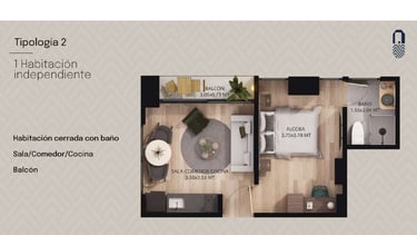 Pinares garden Pereira tipología 1 monoambiente 1 habitacion