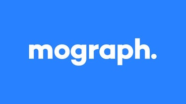 Mograph riječ ispisana na plavoj podlozi, predstavlja uvodnu sliku za Motion graphics blog objavu