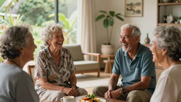 un groupe de seniors souriant