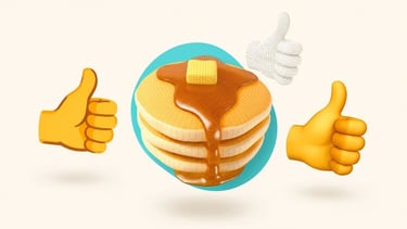 Google makes emojis 3D Thumbs up and pancakes