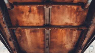 Close-up of rust removal treatment being done on a vehicle's door edge.
