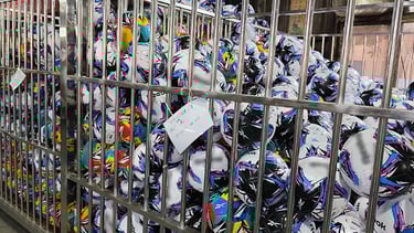 Standardized mass production of inflatable soccer balls for wholesale sports equipment orders at ballsvendor.com.