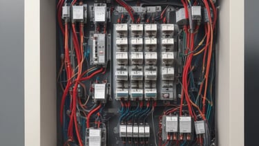 Close-up of an electrician installing wiring inside a residential wall