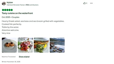 a photo of a photo of a restaurant with a few pictures of food