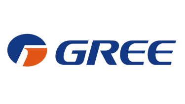 Gree logo with blue text and a blue and orange circular icon for air conditioning and appliances.