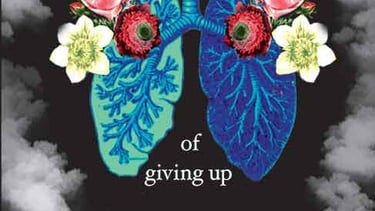 Book cover for Zen and the Art of Giving Up Smoking and Vaping by Nick Holden featuring floral lungs and smoke.