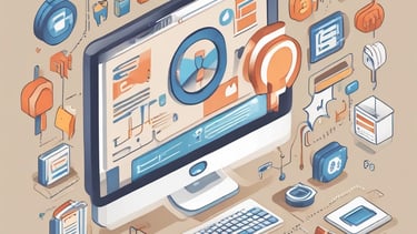 Close-up of hands typing on a keyboard with website wireframes on a tablet nearby