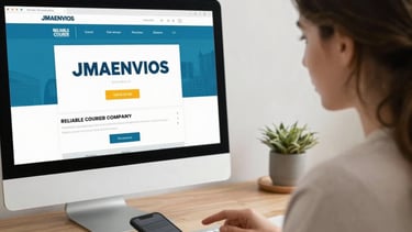 Smiling customer tracking their package on a smartphone