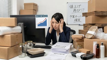 コスト高騰悩むイメージ