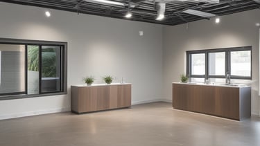 Technician installing electrical wiring in a modern residential building