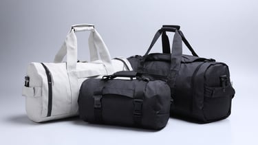 White and Black Travel duffle bag with shoe compartment