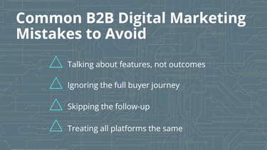 common mistakes in b2b digital marketing