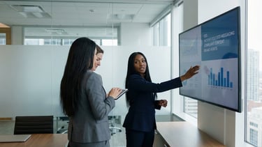 Healthcare leaders discussing AI platform adoption, data-driven insights, and scalable healthcare op