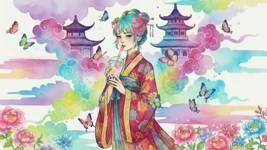 Chinese girl sipping bubble tea