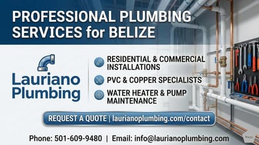Professional plumbing services in Belize for residential and commercial PVC and copper pipe installations.