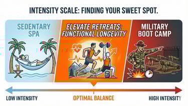 infographic showing the sweet spot of Elevate Fitness Retreats