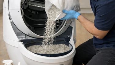 entretien premium d'un robot-litière fait par un technicien la vie sans crotte à Meaux 77