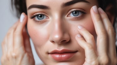a woman is applying a serum on her face