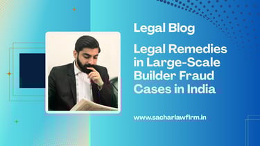 Legal Remedies in Large-Scale Builder Fraud Cases in India