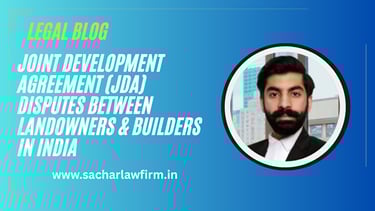 Joint Development Agreement (JDA) Disputes Between Landowners & Builders in India
